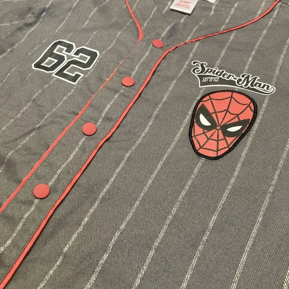 Marvel Spiderman NYC Gray Baseball Shirt Boys Size 2T